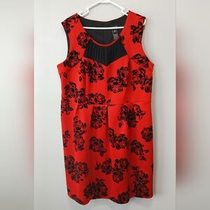 Enfocus Goth Velvet Rose Dark Romantic Midi Dress Womens Size 20W